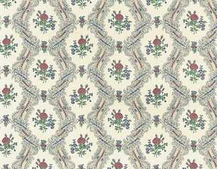 Dollhouse Miniature Wallpaper, Ogee Lace, Cream (Rose)